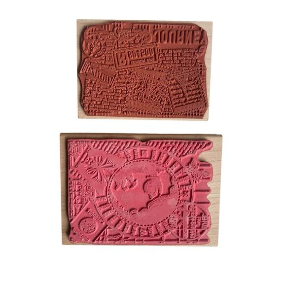 Hero Arts Rubber Stamp Woman Face Compass Butterfly Vintage Paris Travel Collage - Picture 6 of 9